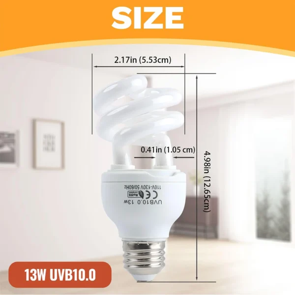13W /26W Reptile Heating Lamps 5.0 10.0 15.0 UVB Reptiles Energy Saving Light Turtles Lizard Snake Reptile UVB Heating Lights - Image 6