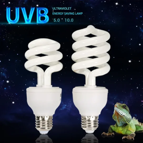 10pcs Reptile UVB 5.0 10.0 Lamp Bulb For Turtle Lizard Snake Lguanas Heat Calcium Lamp Bulb Energy Saving Light Reptile E27 - Image 2