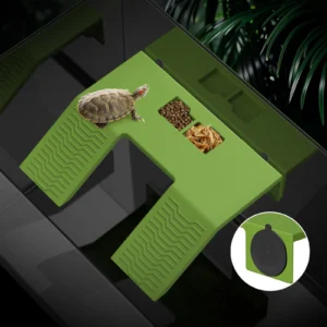 1pc Turtle Basking Platform with Suction Cups - Plastic Terrarium Bowls for Aquatic Reptiles, Amphibians - Tortoise Resting Terr